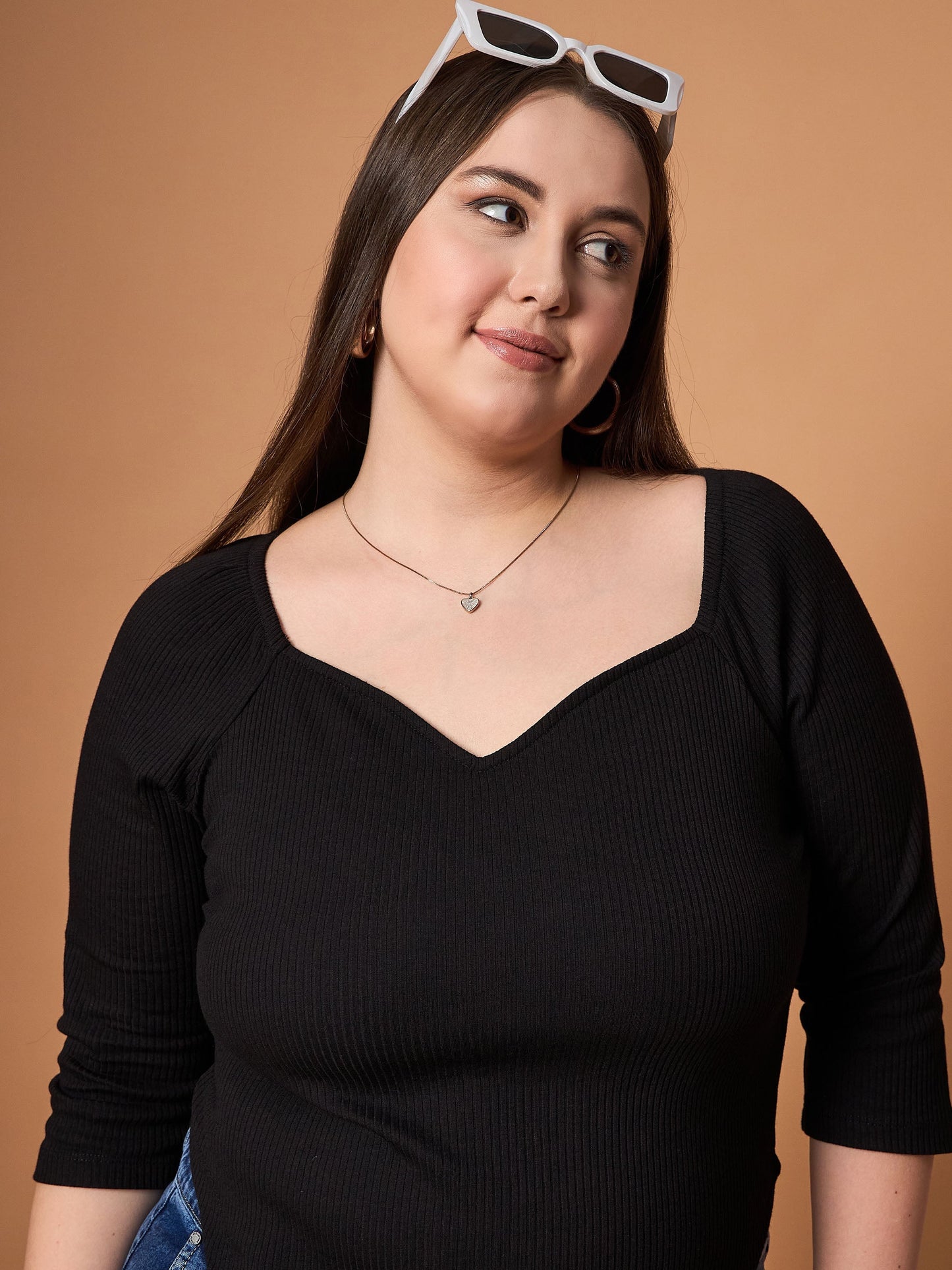 Women's Black Rib Top