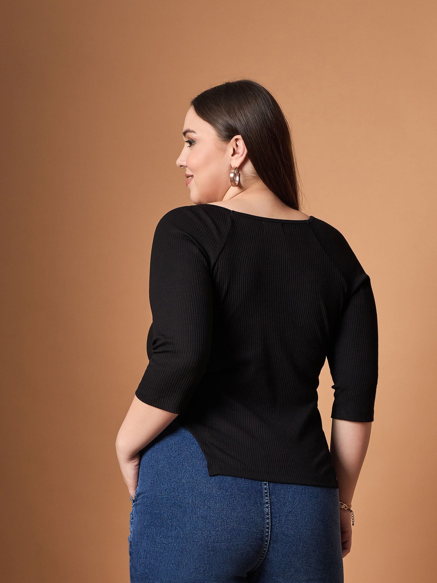 Women's Black Rib Top