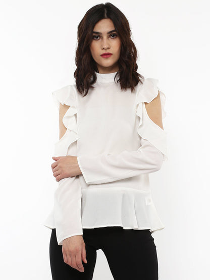Women's Layered Cold Shoulder Ivory B