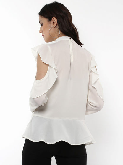 Women's Layered Cold Shoulder Ivory B
