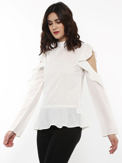 Women's Layered Cold Shoulder Ivory B