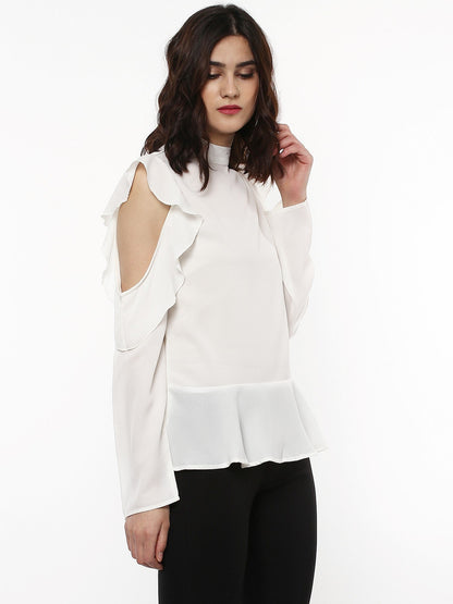 Women's Layered Cold Shoulder Ivory B