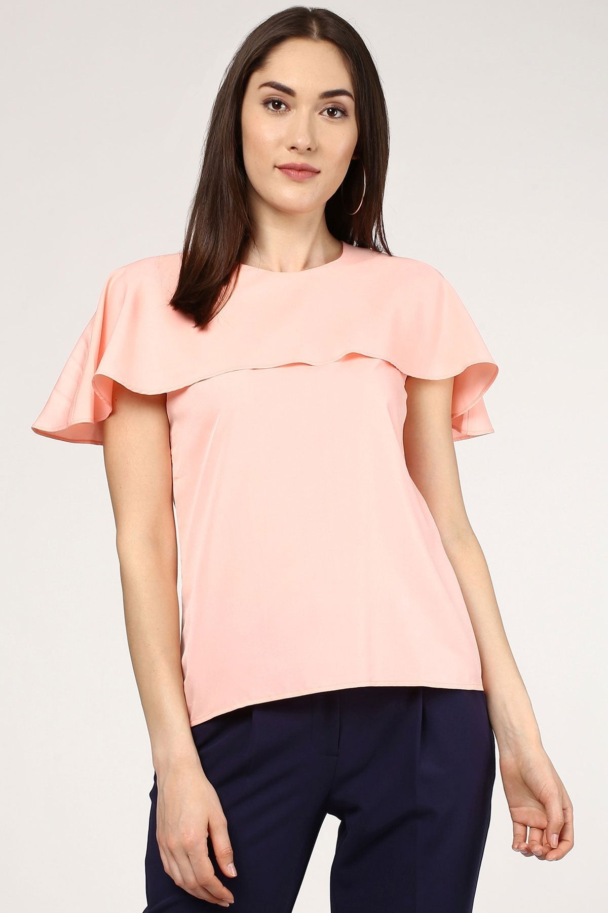 Women's Ruffled Layer Peach Top