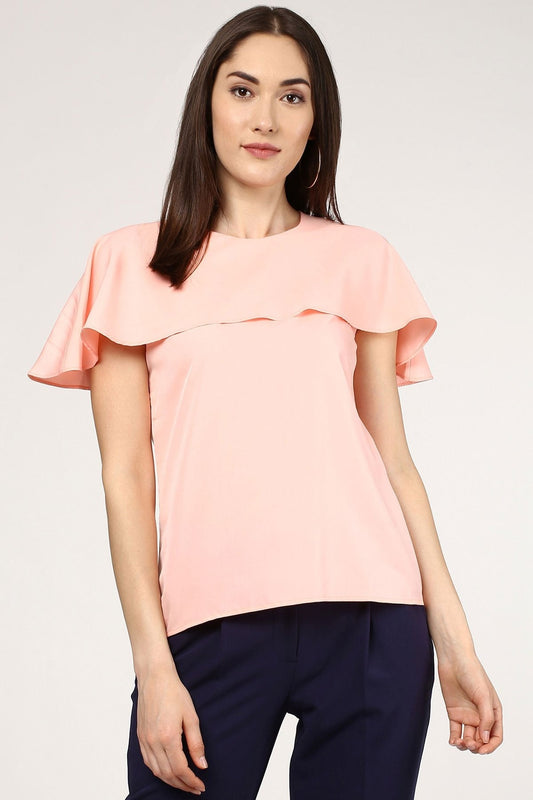 Women's Ruffled Layer Peach Top