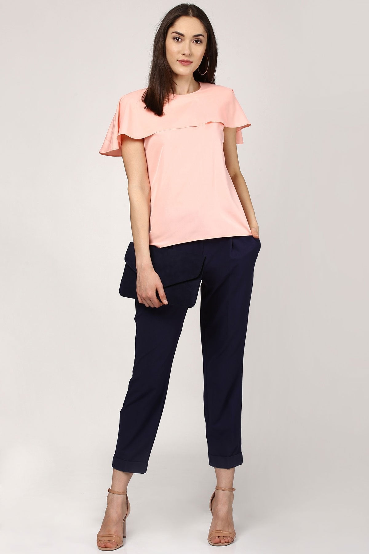 Women's Ruffled Layer Peach Top