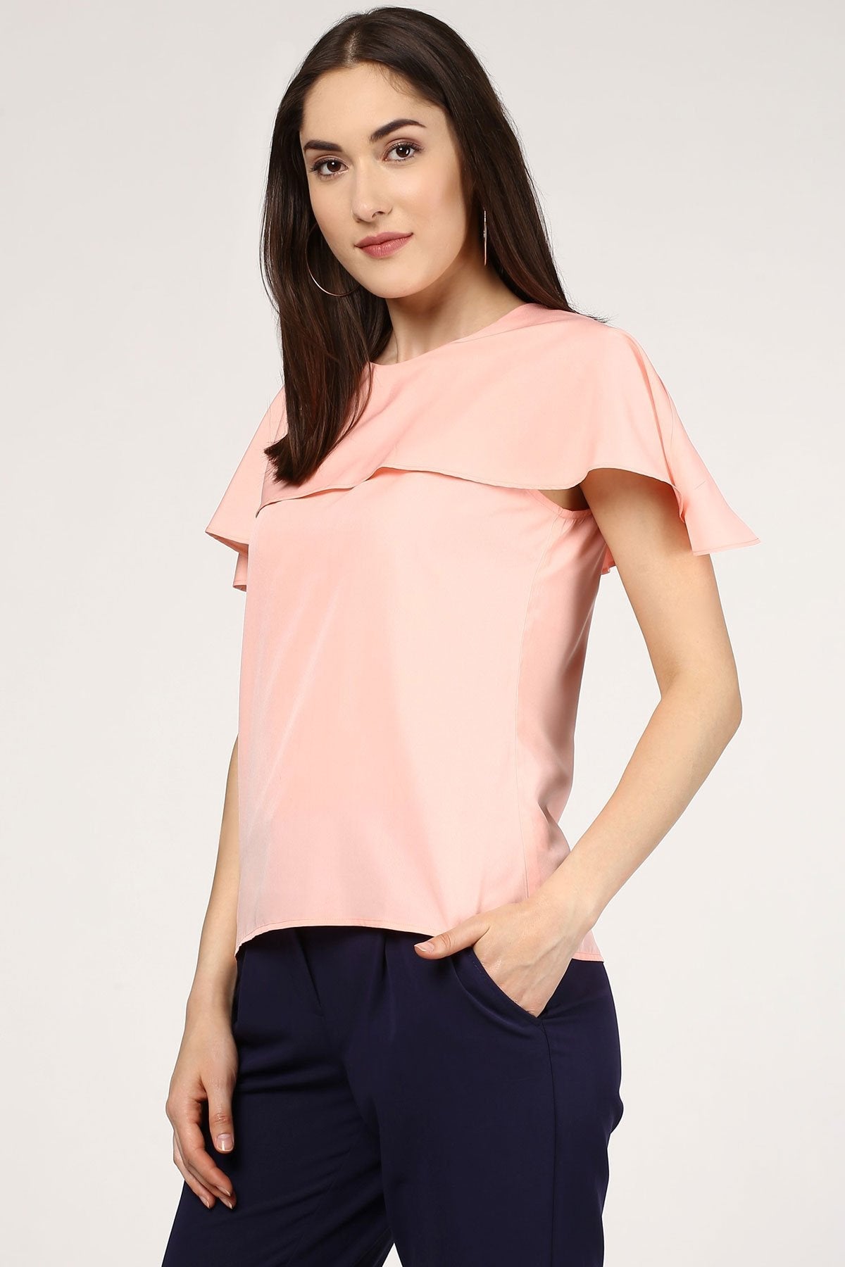 Women's Ruffled Layer Peach Top