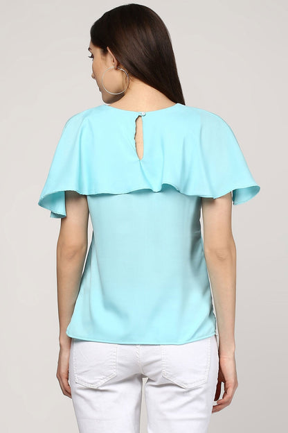 Women's Ruffled Layer Blue Top
