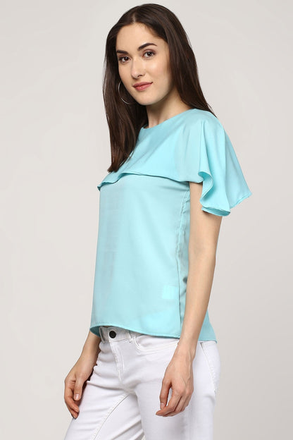 Women's Ruffled Layer Blue Top