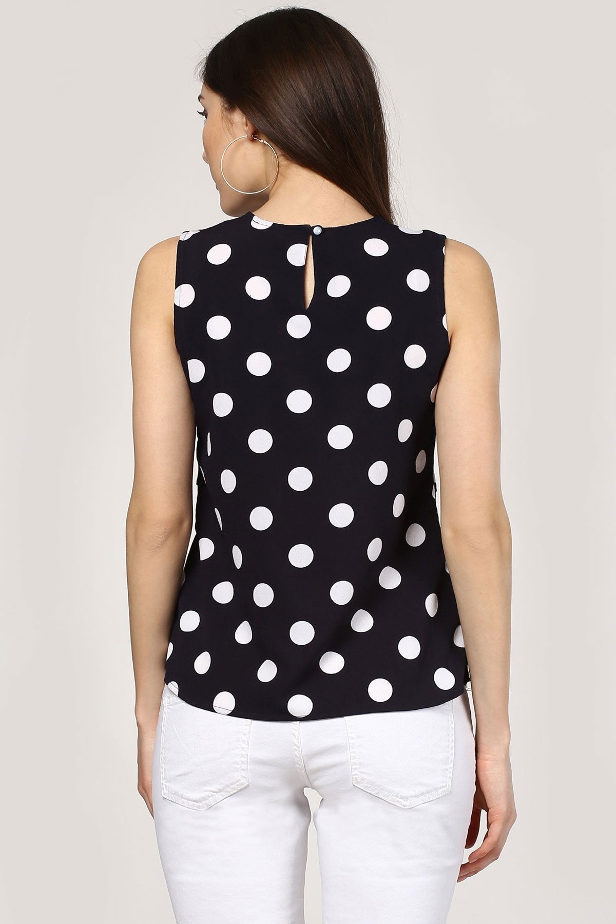 Women's Polka Dot Overlay Wrap Top