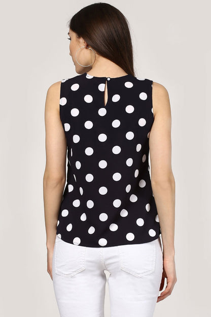 Women's Polka Dot Overlay Wrap Top