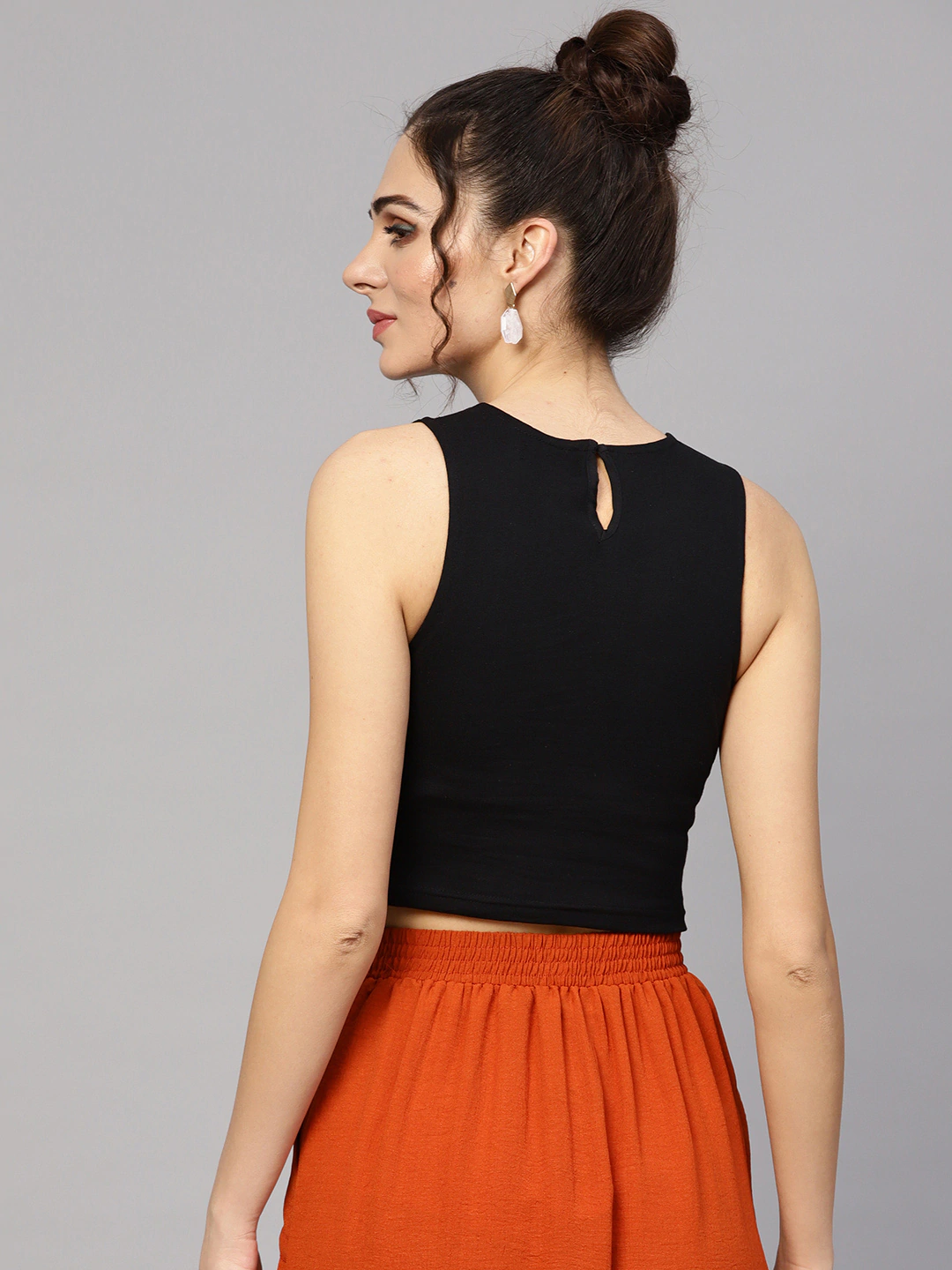 Women's Multicolored Jacquard Crop Top