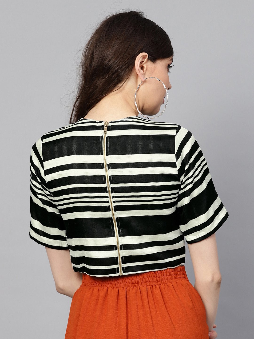 Women's Mono Stripe Crop Top