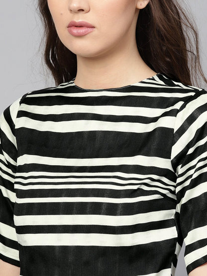Women's Mono Stripe Crop Top