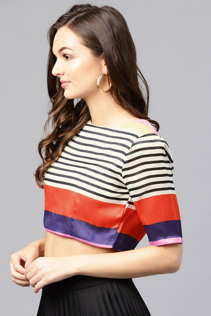 Women's Multi Stripe Crop Top