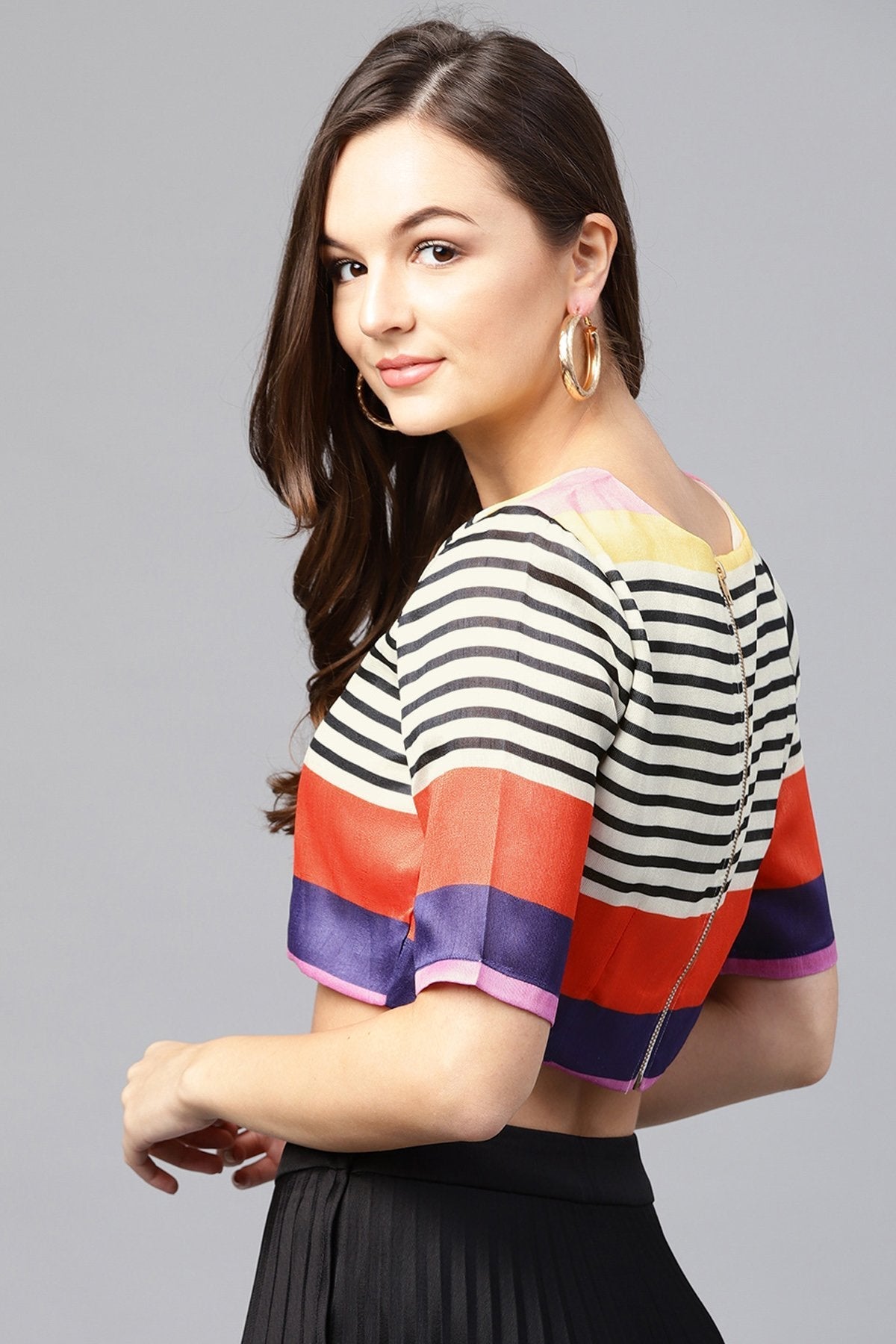 Women's Multi Stripe Crop Top