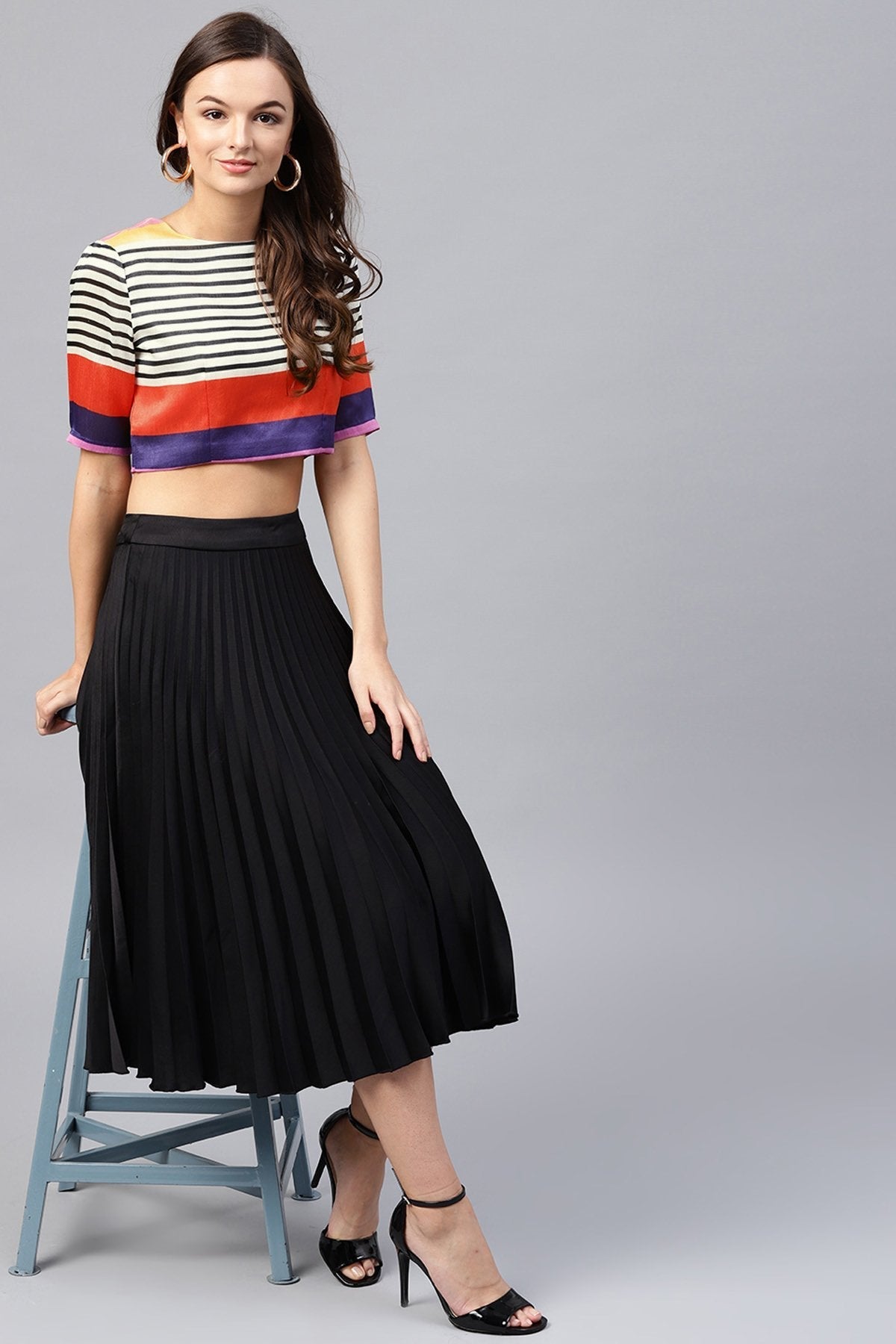 Women's Multi Stripe Crop Top