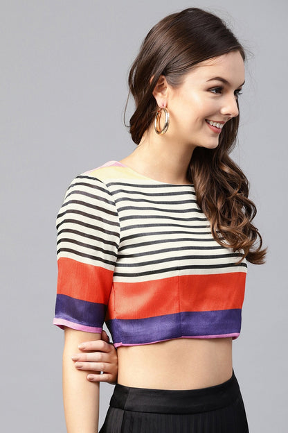 Women's Multi Stripe Crop Top
