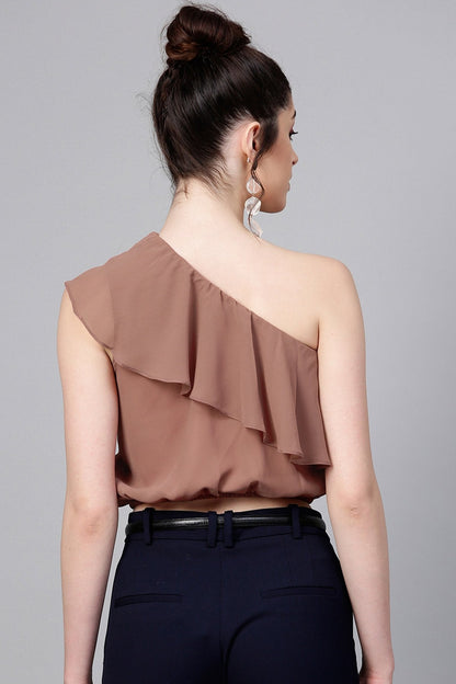 Women's Rosewood One Shoulder Crop Top