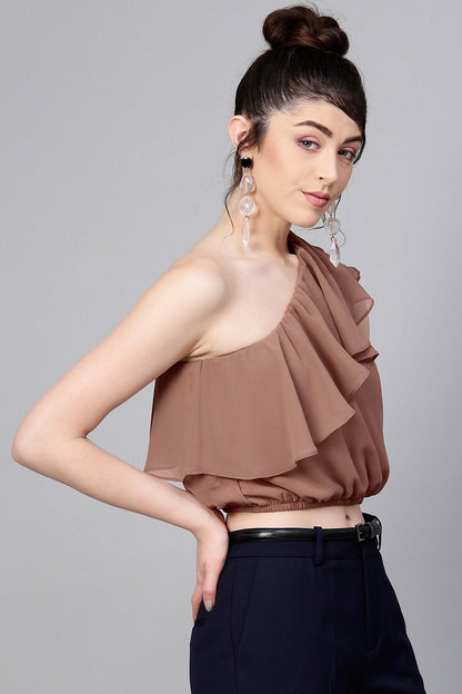 Women's Rosewood One Shoulder Crop Top