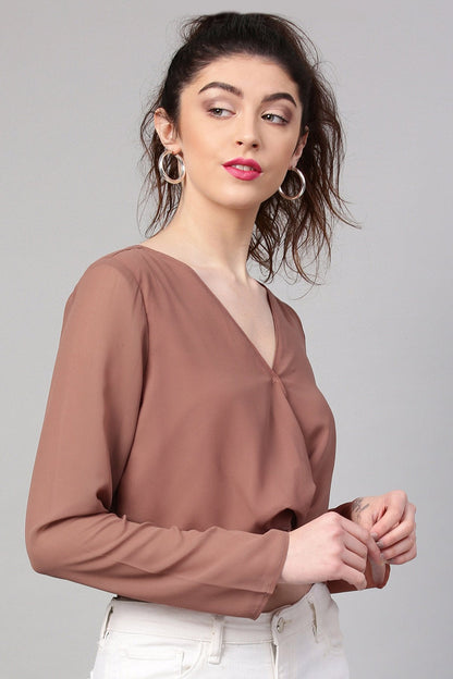 Women's Rosewood Front Twist Crop Top