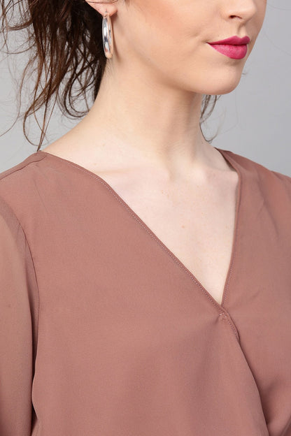 Women's Rosewood Front Twist Crop Top