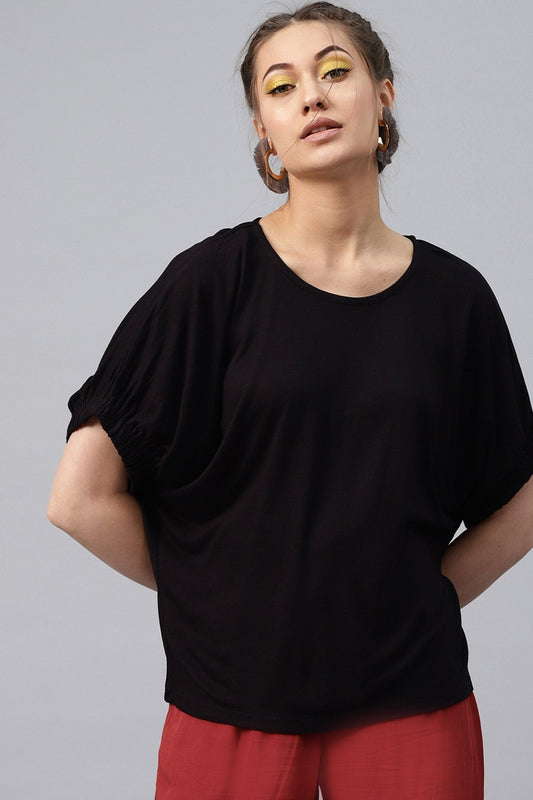 Women's Black Boxy Top