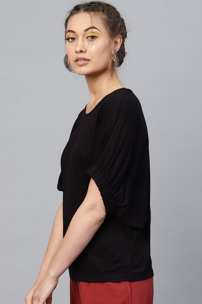 Women's Black Boxy Top