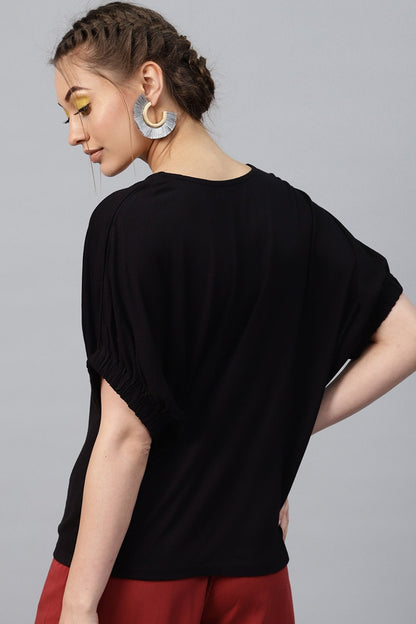 Women's Black Boxy Top