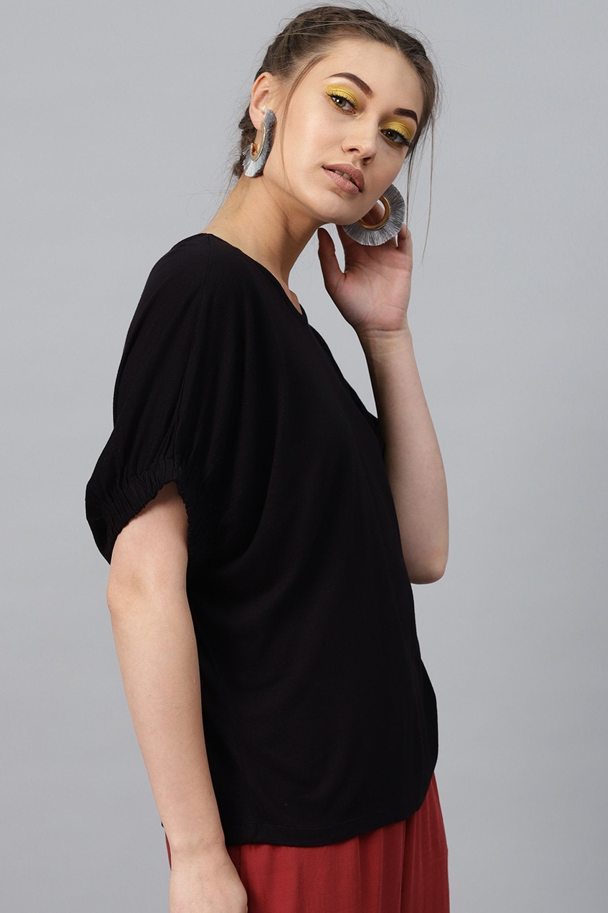 Women's Black Boxy Top