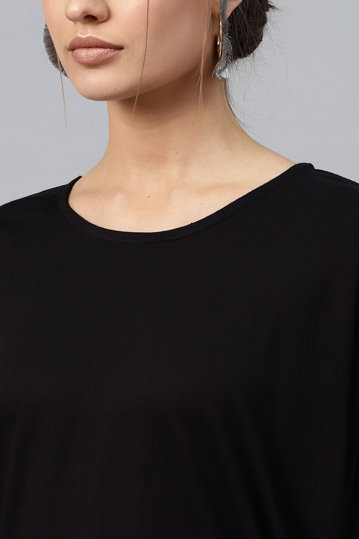 Women's Black Boxy Top
