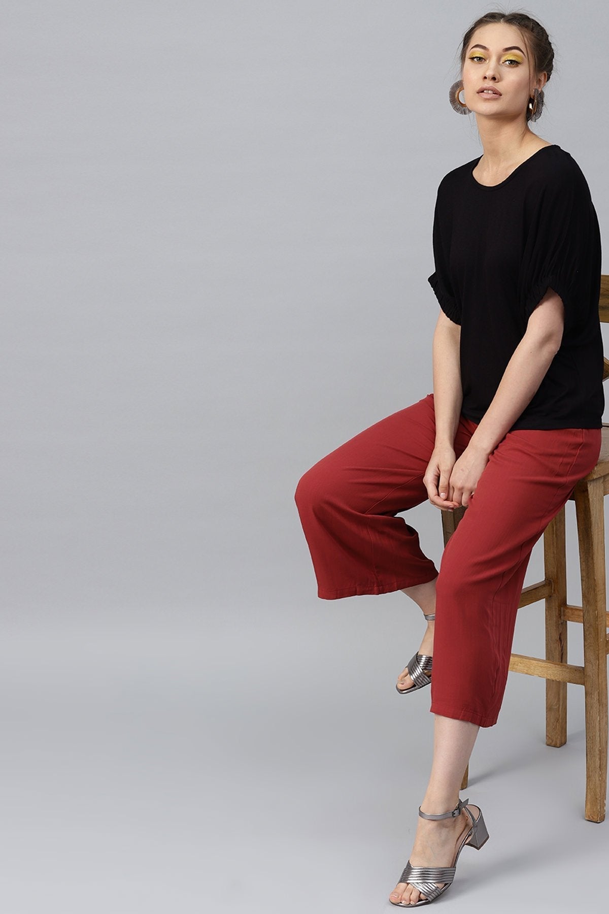 Women's Black Boxy Top