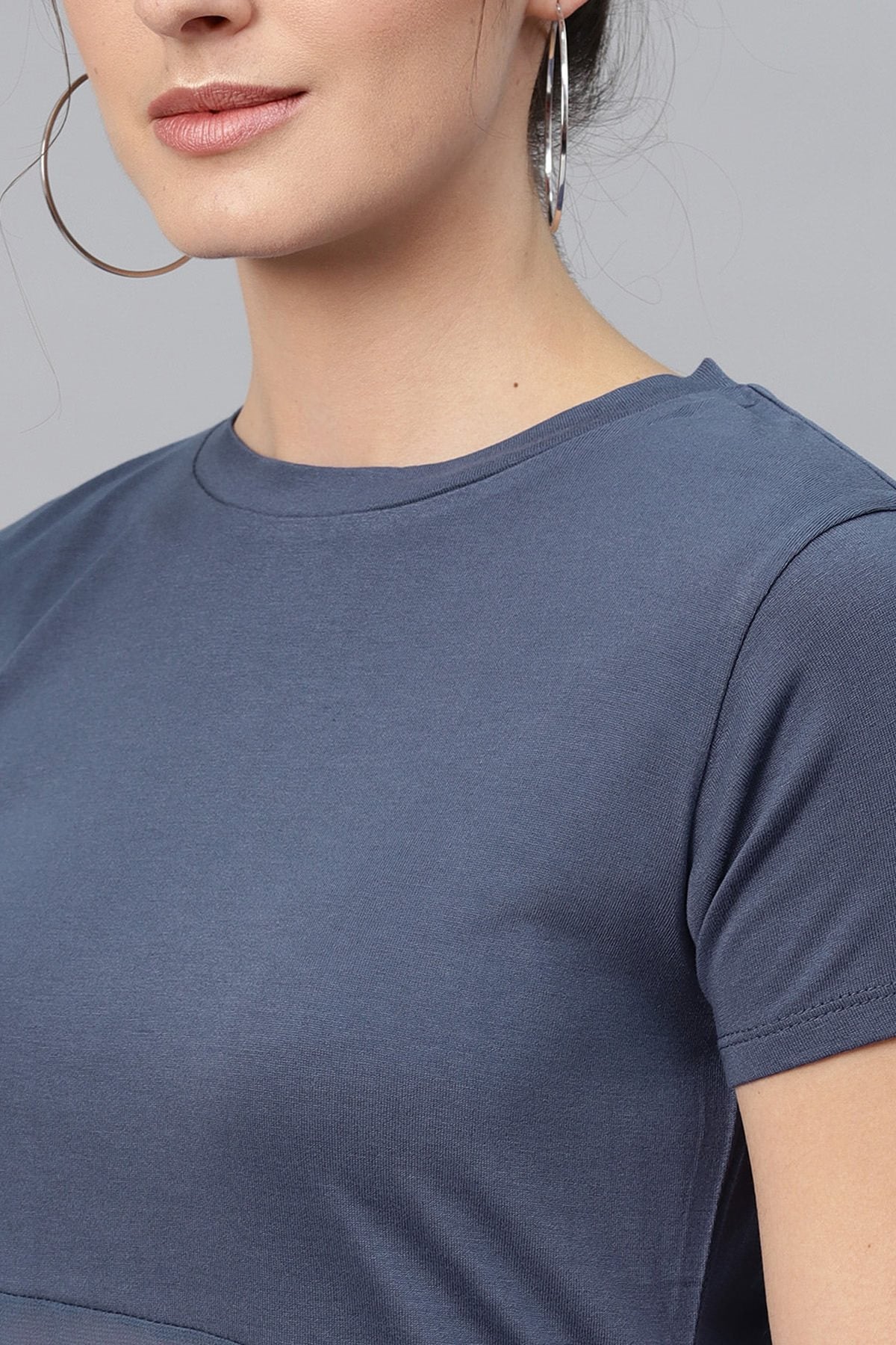 Women's Indigo Side Slit Longline Top