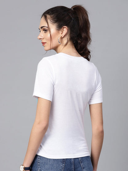 Women's Blue Ombre Round Neck Tee