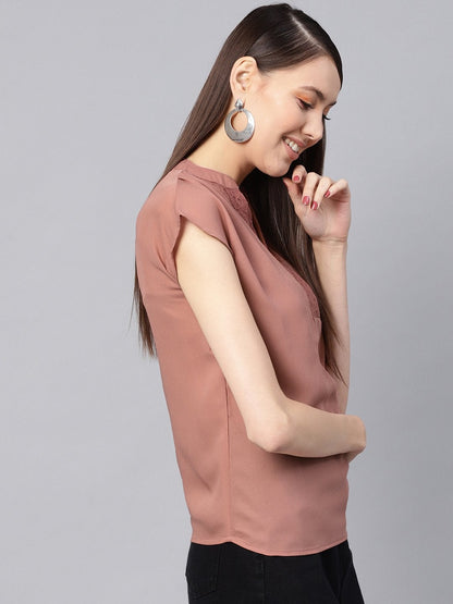 Women's Onion Pink Lace Insert Top