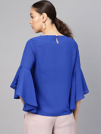 Women's Royal Blue Pearl Studded Top