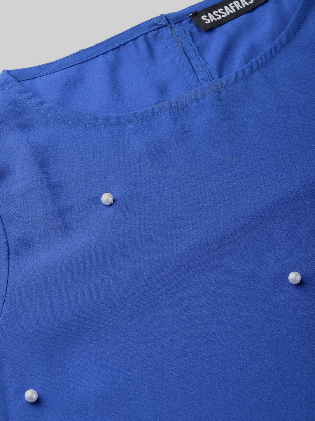 Women's Royal Blue Pearl Studded Top