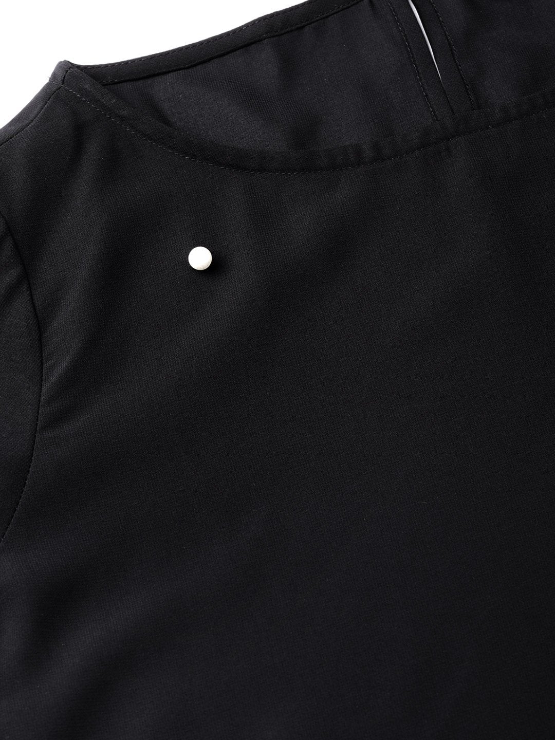 Women's Black Pearl Studded Top