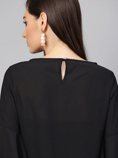 Women's Black Pearl Studded Top