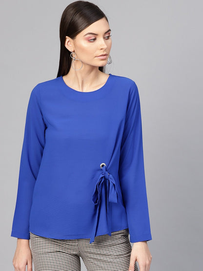 Women's Royal Blue Front Tie Top