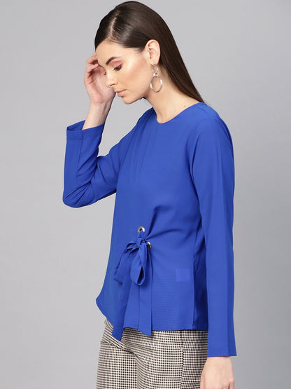 Women's Royal Blue Front Tie Top