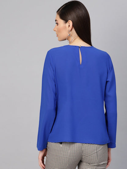 Women's Royal Blue Front Tie Top