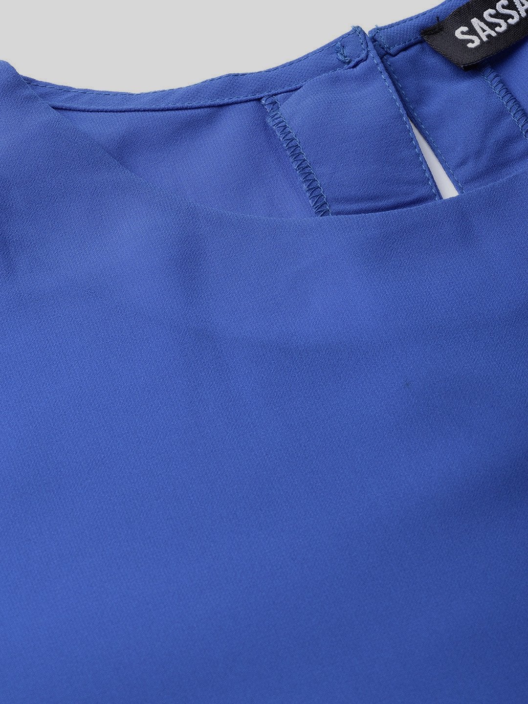 Women's Royal Blue Front Tie Top