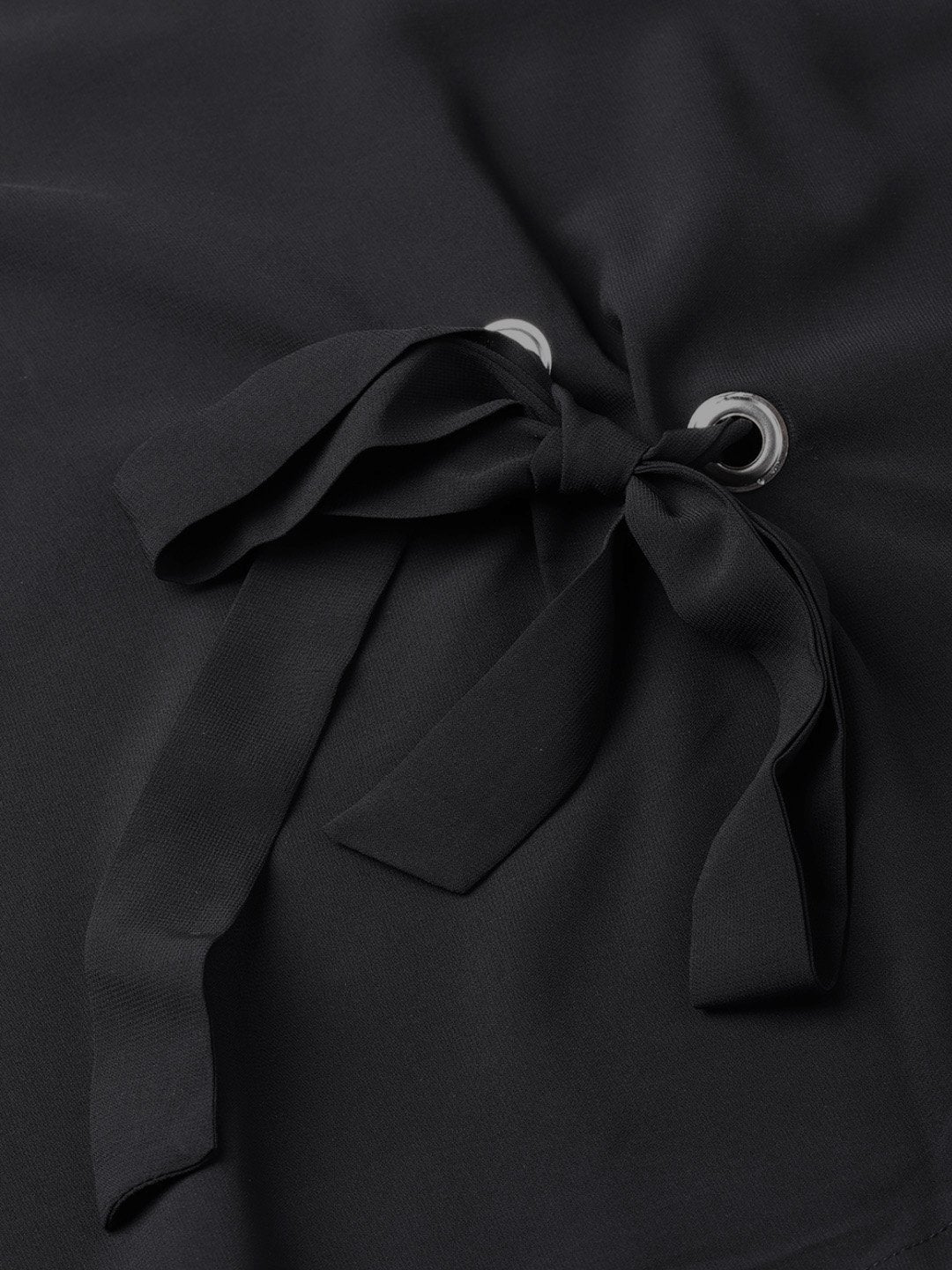 Women's Black Front Tie Top
