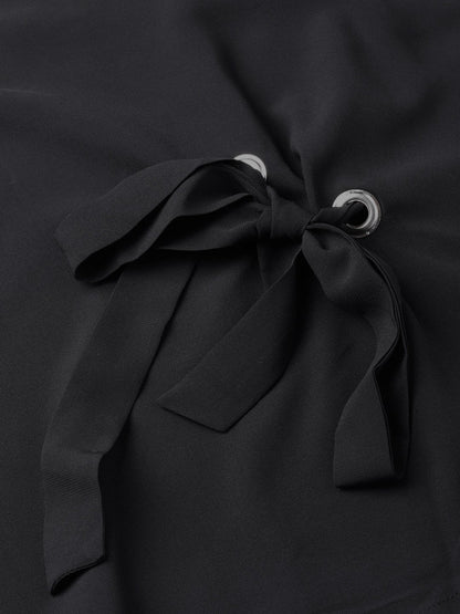 Women's Black Front Tie Top
