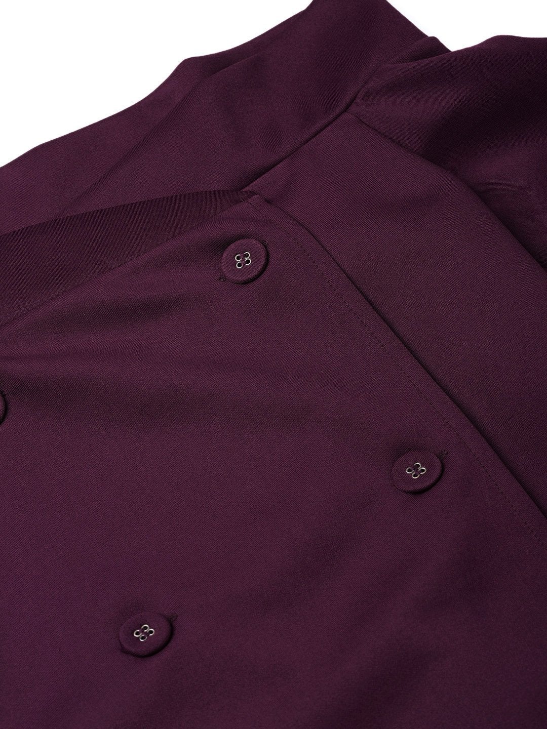Women's Purple Double Breasted Bardot Top