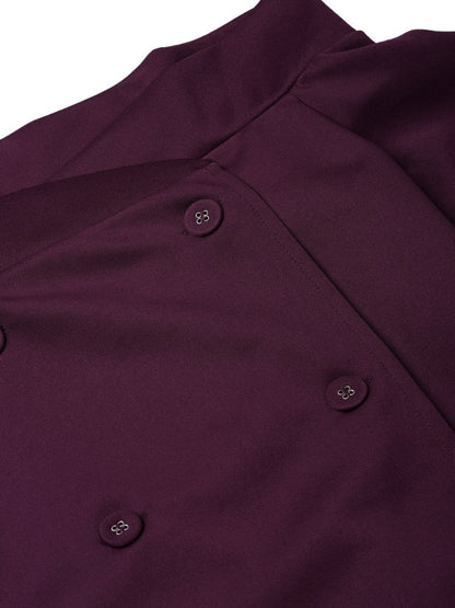 Women's Purple Double Breasted Bardot Top
