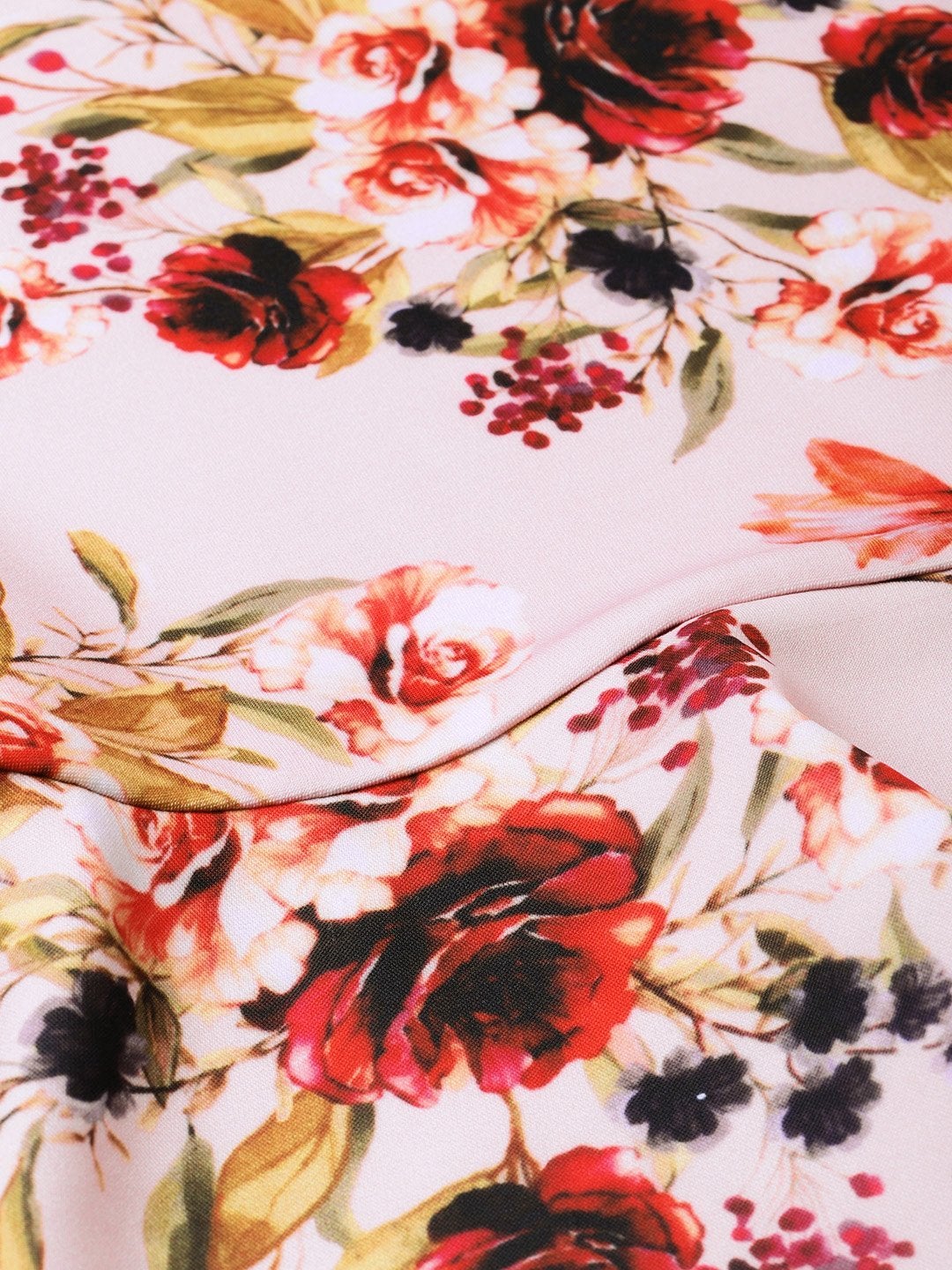 Women's Pink Floral Peplum Top