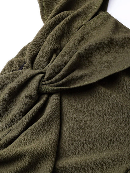 Women's Olive Bardot Peplum Top