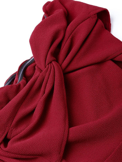 Women's Maroon Bardot Peplum Top