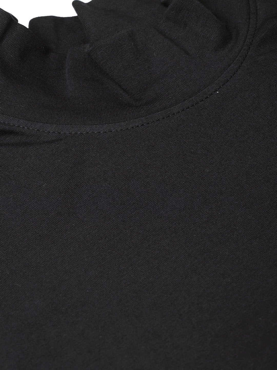 Women's Black Turtle Neck Crop Top
